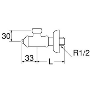SANEI 水栓金具 三栄水栓 V22AD-X2-13 止水栓 バルブ D式止水栓本体 