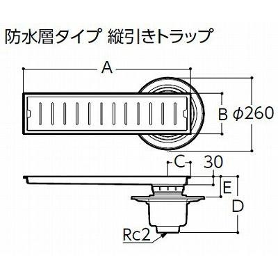 TOTO 浴室排水ユニット TOTO YTB200DBS 縦引きトラップ ステンレス