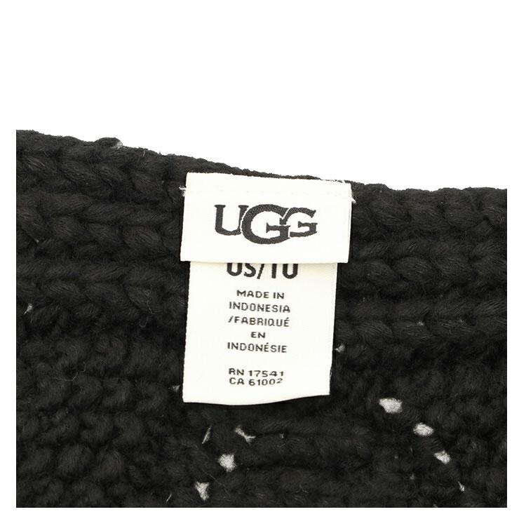 UGG ケーブル編みロングマフラー　ウール混　黒 UGG（アグ） マフラー ストール ケーブル スカーフ レディース メンズ