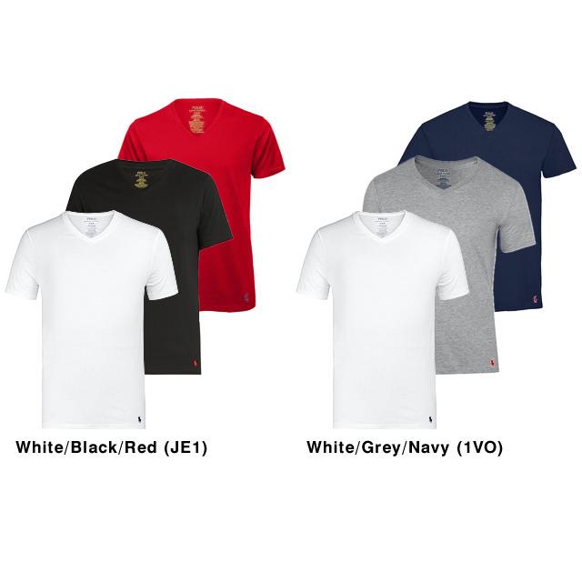 ポロ ラルフローレン Polo Ralph Lauren Tシャツ 半袖 Vネック 3枚セット 3枚組 メンズ ワンポイント 大きいサイズ ブランド  白 黒 ホワイト ブラック