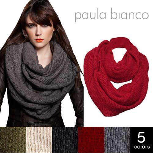 ポーラビアンコ マフラー スヌード ストール レディース メンズ ブランド ニット Paula Bianco INFINITY SCARF｜maido-selection