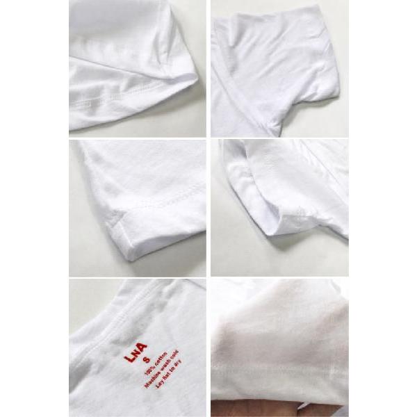 LNA／エルエヌエー　ロングスリーブディープVネックシャツ／ホワイト LNA／エルエヌエー ロングスリーブディープVネックシャツ