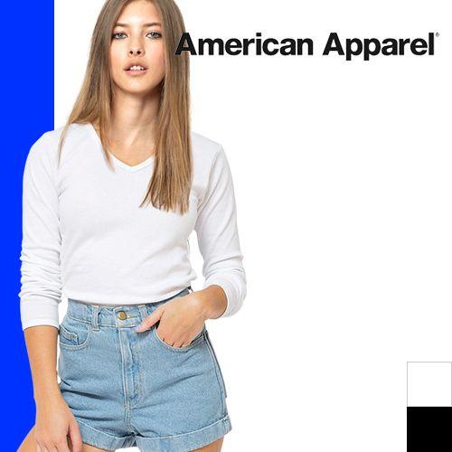 American Apparel（アメリカンアパレル） ロンt Tシャツ トップス レディース ブランド 長袖 無地 重ね着 インナー 白 