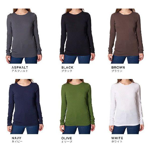 American Apparel（アメリカンアパレル） ロンt Tシャツ トップス レディース ブランド 長袖 無地 重ね着 インナー 白 