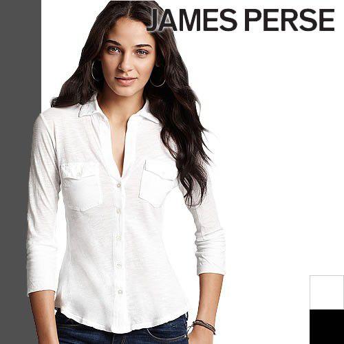 JAMES PERSE（ジェームスパース） シャツ レディース 七分袖 霜降り 