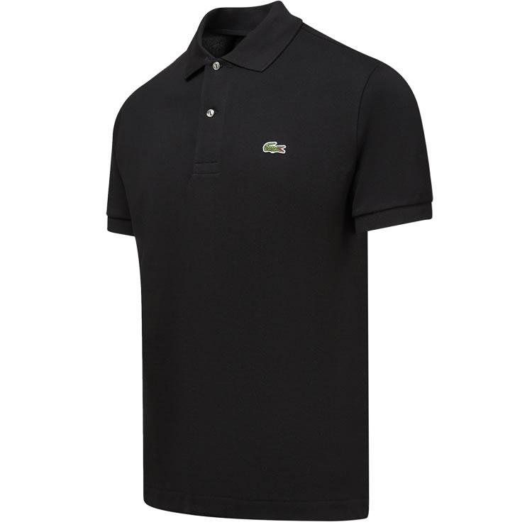未使用　LACOSTE ブラック ポロシャツ サイズ5 刺繍　L1212 定番 LACOSTE（ラコステ） ポロシャツ 半袖 L1212 メンズ ロゴ 刺繍 鹿の子