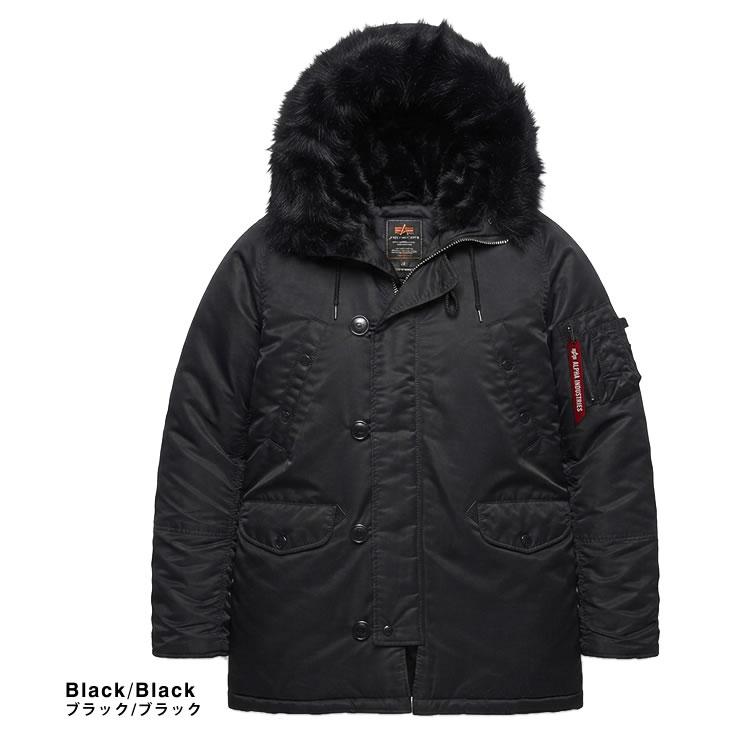 Alpha Industries ブラック N3B コート　モッズコート Alpha Industries（アルファ・インダストリーズ） ジャケット N-3B