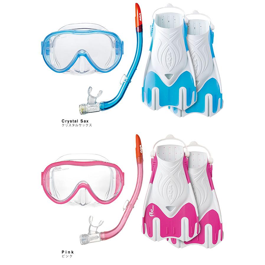 AQA（エーキューエー） シュノーケル セット 3点セット