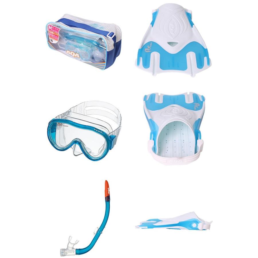 AQA（エーキューエー） シュノーケル セット 3点セット