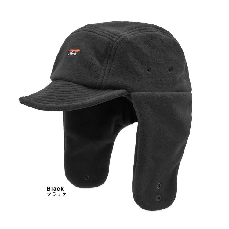 MARK&LONA完売品 黒 スパンコール付き 帽子　耳当て付き MARK&LONA（マークアンドロナ） つば付きニット帽 黒 2018年モデル