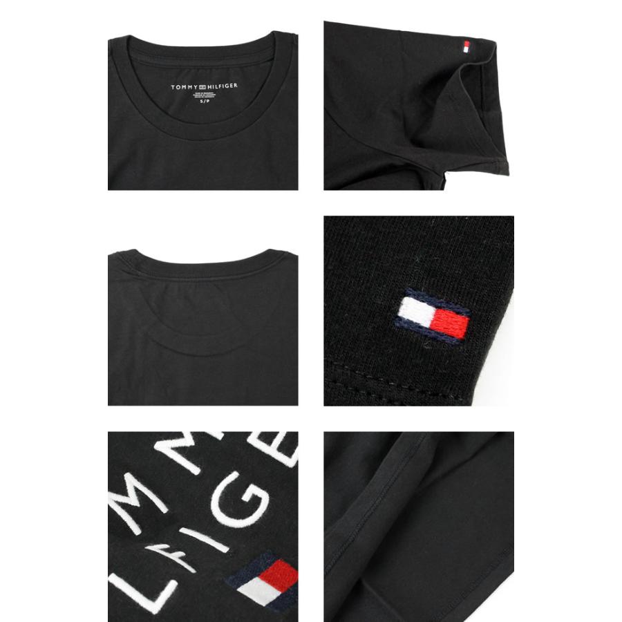 トミーヒルフィガー TOMMY HILFIGER Tシャツ 半袖 クルーネック 丸首 メンズ ロゴ 刺繍 コットン 大きいサイズ ブランド 白 黒 ホワイト ブラック｜maido-selection｜04