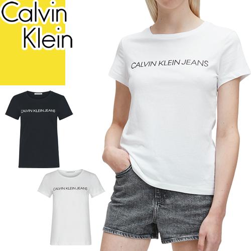 カルバンクライン Calvin Klein Tシャツ 半袖 レディース コア インスチチューション ロゴ スリム フィット ティー ロゴ ブランド 白  黒 ホワイト ブラック :197-009:MSS - 通販 - Yahoo!ショッピング