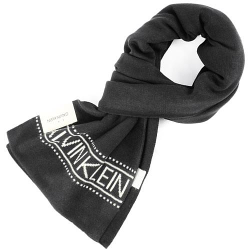  　カルバン・クライン　マフラー　ロゴ　グレー　黒 カルバンクライン Calvin Klein(CK) マフラー CK200007 001 服飾雑貨