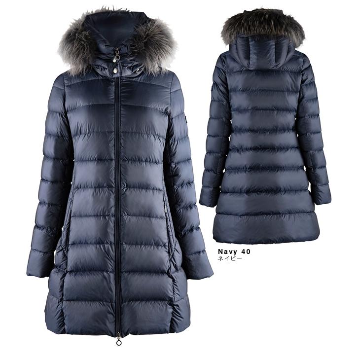 TATRAS ネイビー ダウンジャケット ロング丈M 豪華ファー付き-アッタス