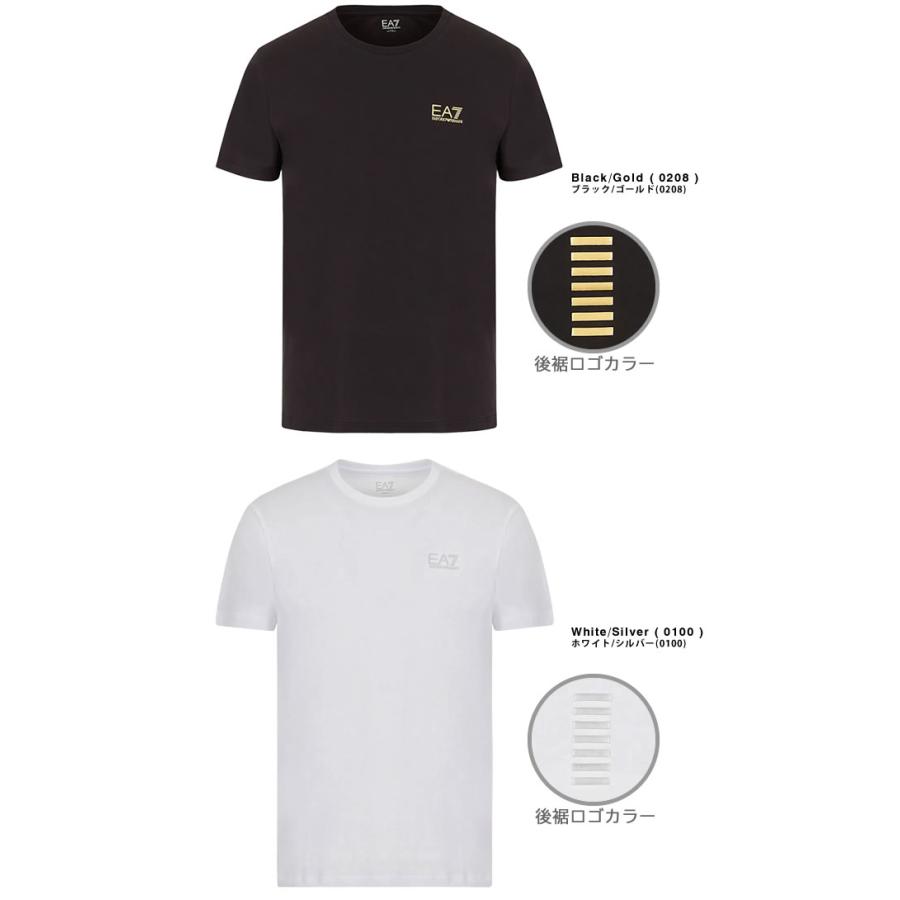 エンポリオ アルマーニ EMPORIO ARMANI EA7 Tシャツ メンズ 半袖 ロゴ ワンポイント クルーネック 丸首 大きいサイズ ブランド おしゃれ 無地 白 黒｜maido-selection｜06