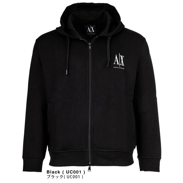 新品☆Armani Exchange フルジップ フーディ 黒パーカービーズロゴ ARMANI EXCHANGE アルマーニ エクスチェンジ パーカー