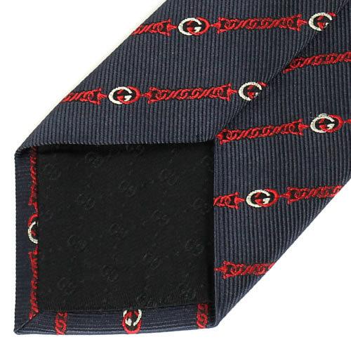 グッチ　GUCCI ネクタイ　濃紺　ストライプ　未使用品 GUCCI グッチ ネクタイ レギュラータイ ストライプ ブランド
