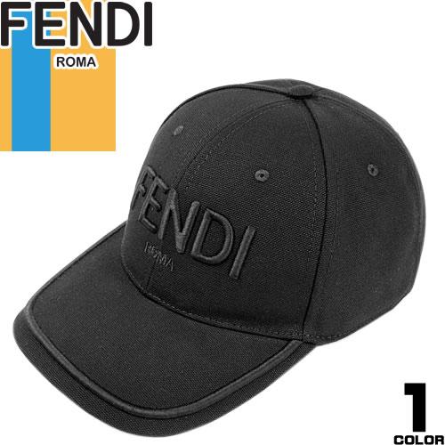 FENDI フェンディ キャップ 帽子 ブラックキャンバス ベース FENDI フェンディ キャップ 帽子 ブラックキャンバス ベース