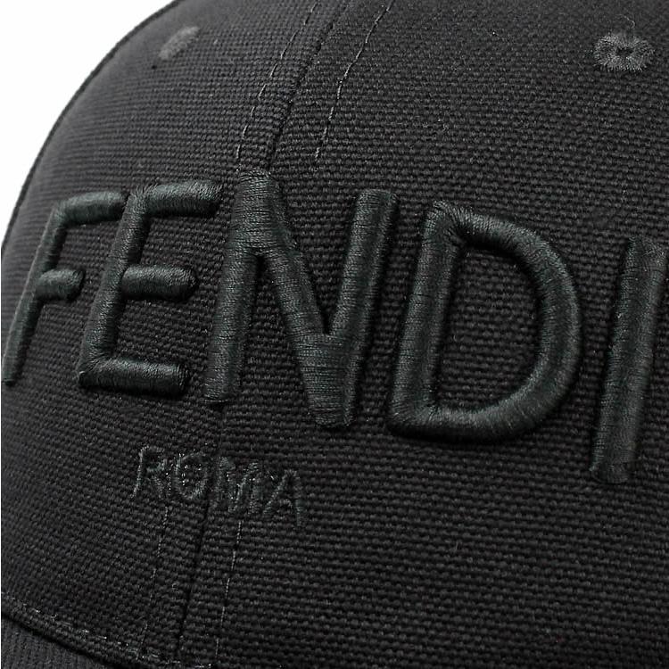 FENDI フェンディ キャップ 帽子 ブラックキャンバス ベース FENDI フェンディ キャップ 帽子 ブラックキャンバス ベース