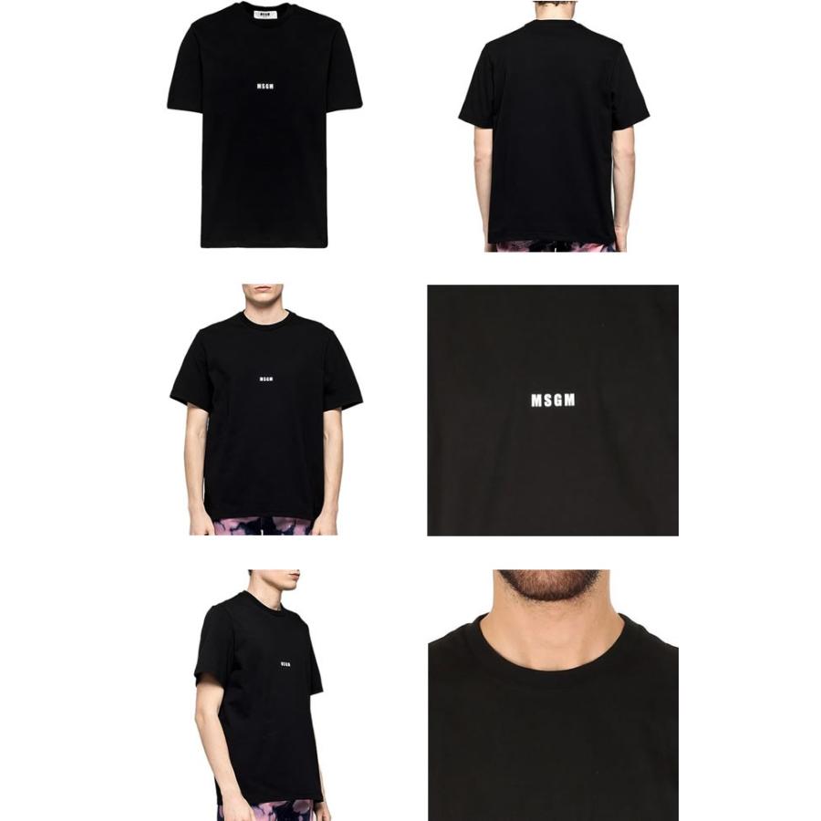 MSGM（エムエスジーエム） Tシャツ メンズ 半袖 ロゴ プリント 白 黒