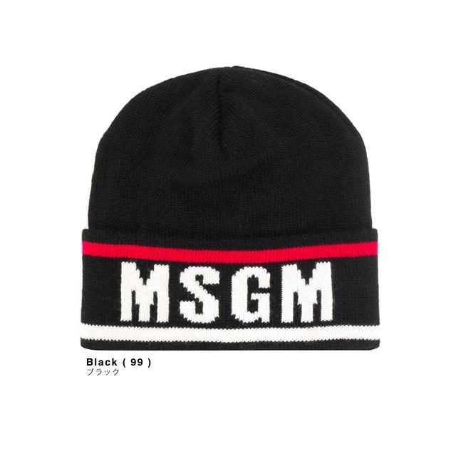 MSGM（エムエスジーエム） ニット帽 ニットキャップ ロゴ ビーニー