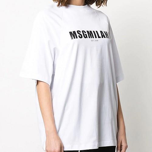 【最終値下げ‼️】【未使用品】MSGM ホワイト Tシャツ MSGM エムエスジーエム Tシャツ 2841MDM210 207298 レディース