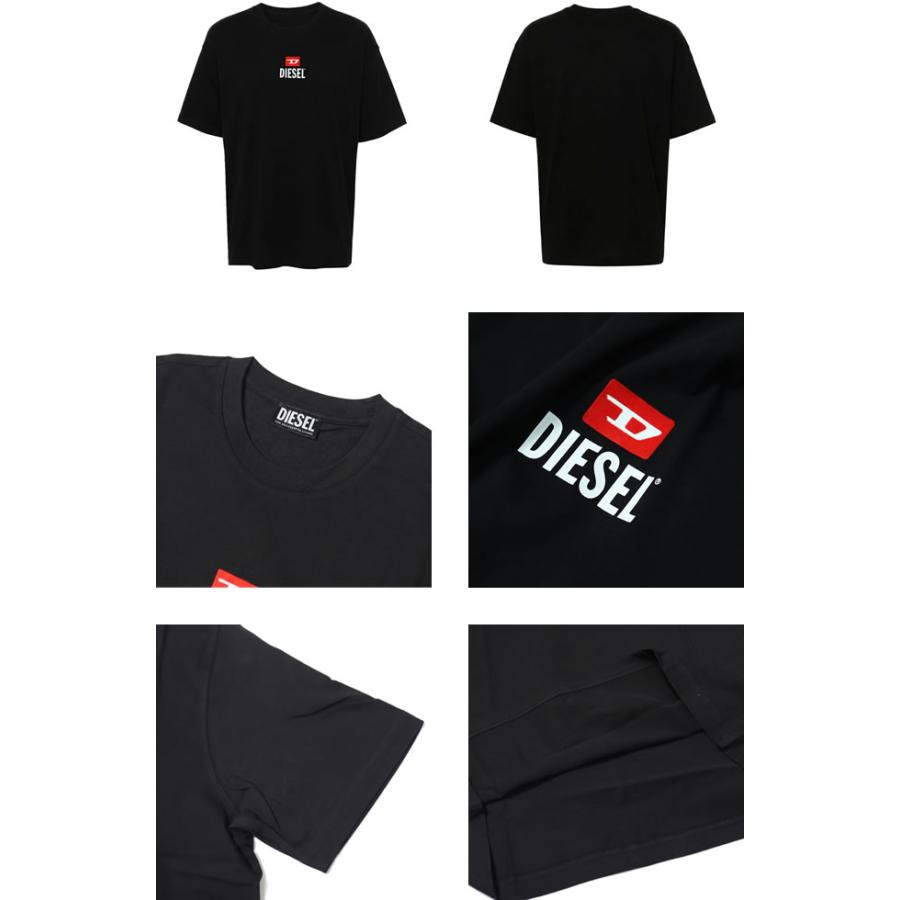 ディーゼル DIESEL Tシャツ A11184 RPATI メンズ 半袖 ロゴ ワンポイント プリント ブランド 大きいサイズ 綿100% おしゃれ 白 黒 ホワイト ブラックの画像