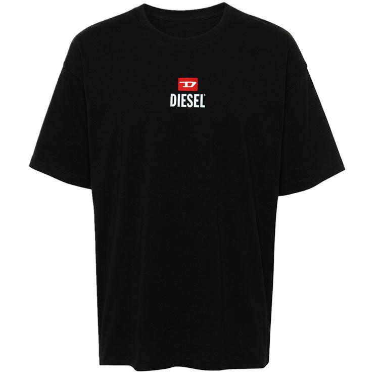 ディーゼル DIESEL Tシャツ A11184 RPATI メンズ 半袖 ロゴ ワンポイント プリント ブランド 大きいサイズ 綿100% おしゃれ 白 黒 ホワイト ブラックの画像
