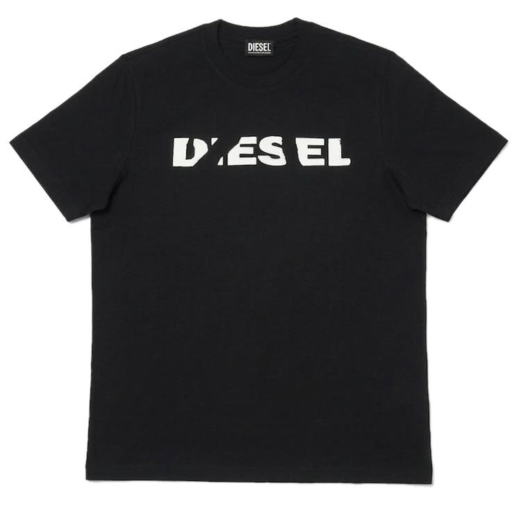 ディーゼル DIESEL A22074 RPATI Tシャツ メンズ 半袖 ロゴ プリント ブランド 大きいサイズ 綿100% おしゃれ 白 黒 ホワイト ブラックの画像