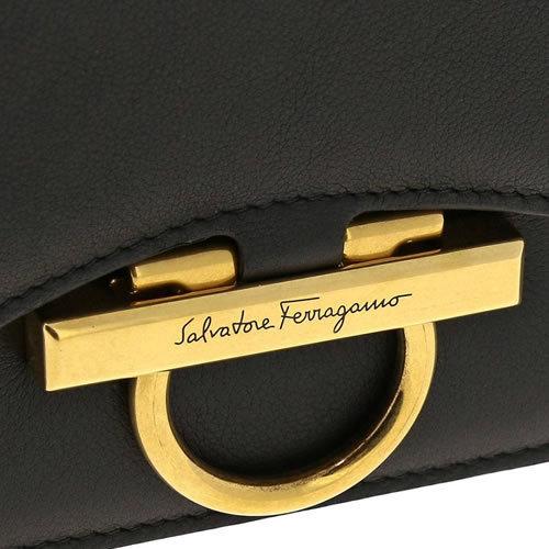 フェラガモ Salvatore Ferragamo バッグ ジョアン ショルダーバッグ レディース ガンチーニ 斜めがけ 革 本革 ブランド 小さめ 黒 ブラック｜maido-selection｜07