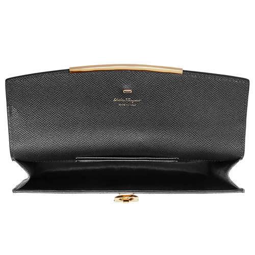 良品 Ferragamo フェラガモ ハンドバッグ レザー ブラック ガンチーニ FERRAGAMO フェラガモ Salvatore Ferragamo バッグ ショルダー