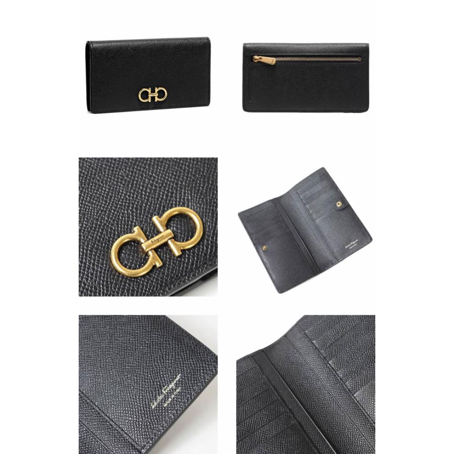 美品‼️サルヴァトーレフェラガモ 長財布 レザー ガンチーニ クリップ ブラック FERRAGAMO（フェラガモ） 財布 ラウンドファスナー 長財布 レディース