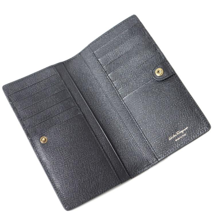 新品未使用級 　Ferragamo 長財布　ガンチーニ 折り財布 フェラガモ 長財布 財布 レディース ガンチーニ ブラック 220023 NERO