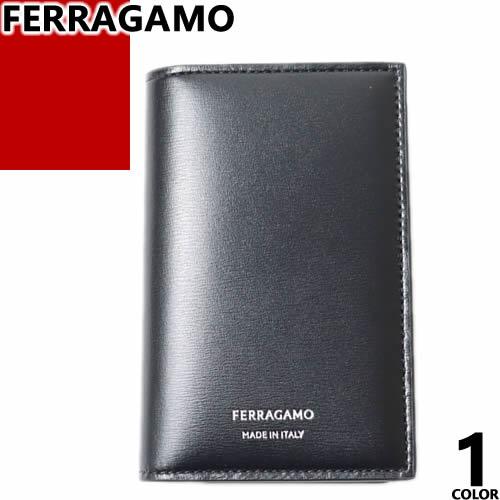 【新品】イタリア製FERRAGAMO ブラック ケース　財布 フェラガモ Ferragamo 財布 二つ折り財布 折りたたみ財布 小銭入れ付き