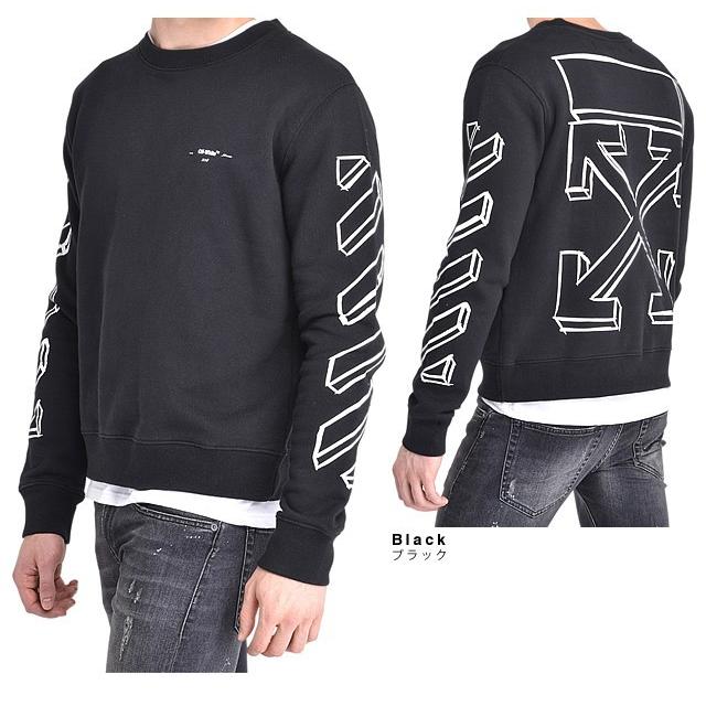 オフホワイト OFF-WHITE トレーナー スウェット メンズ ブランド 大きいサイズ 黒 ブラック 3D MARKER LINE CREWNECK