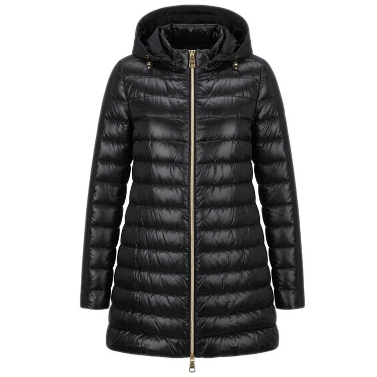 HERNO ヘルノ ダウンコート ステンカラー レディース ブラック HERNO（ヘルノ） ダウン ダウンジャケット ダウンコート アウター