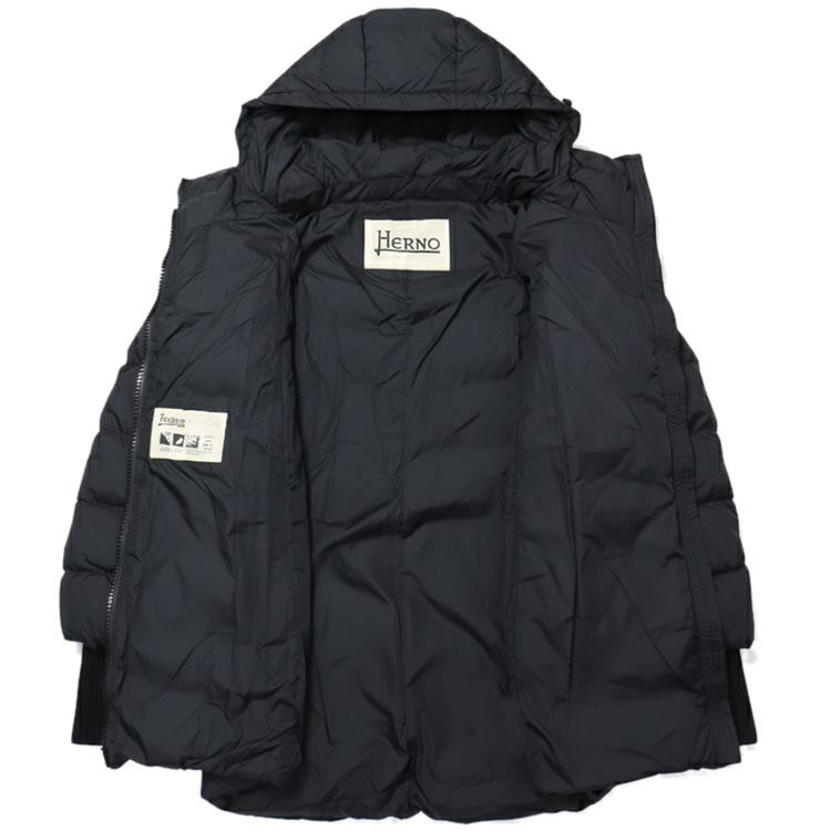 Herno Resort フード付きダウンコート　ブラック HERNO FUNCTIONAL WARDROBE ヘルノ ファンクショナルワード