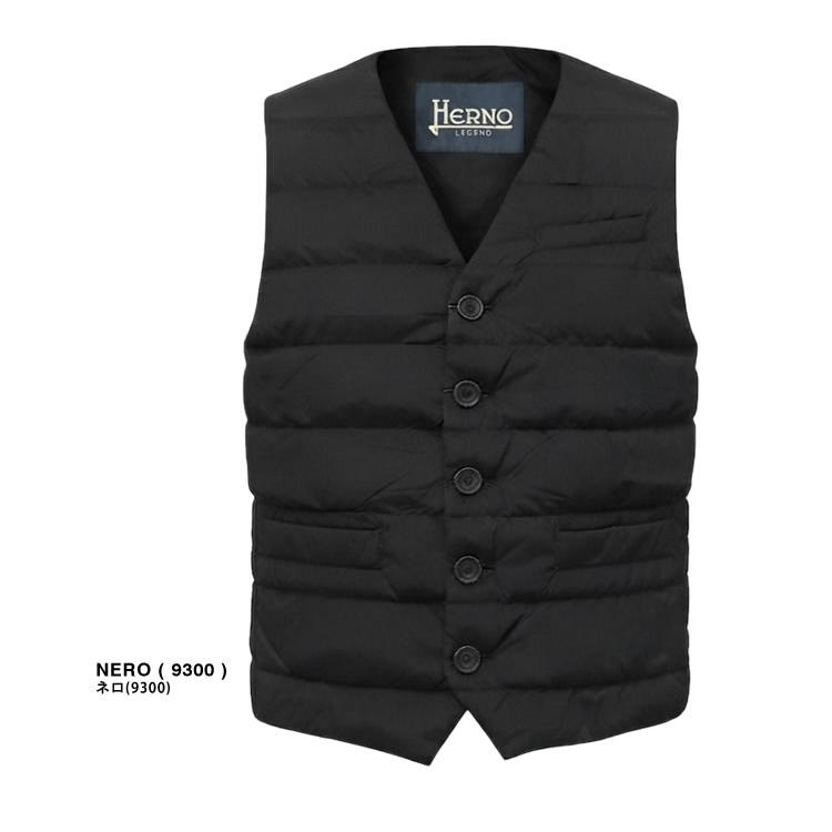 ヘルノ　HERNO ダウンベスト　グース　黒　ブラック L 48 19288 HERNO（ヘルノ） ダウン ダウンベスト インナーダウン ジレ メンズ