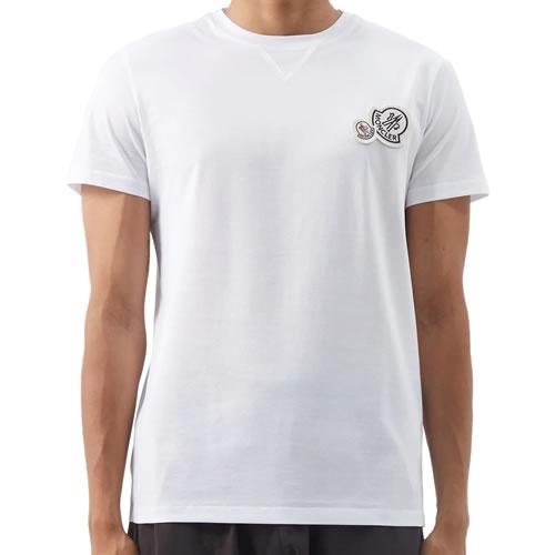 サイズS□モンクレール□半袖 2連ロゴワッペンTシャツ□黒□新品本物