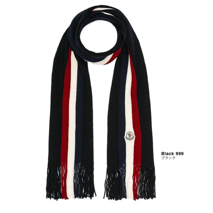 モンクレール Moncler マフラー ストール トリコロール スカーフ メンズ レディース ウール ブランド プレゼント 黒 ブラック 252 098 Mss 通販 Yahoo ショッピング