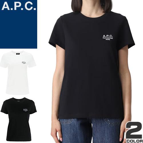 アーペーセー A.P.C. デニス Tシャツ レディース 半袖 カットソー ロゴ 刺繍 クルーネック 丸首 ブランド 大きいサイズ 綿 白