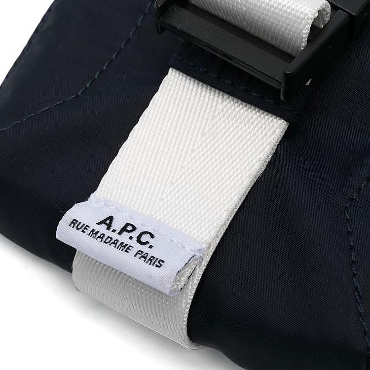 アーペーセー A.P.C. バッグ ショルダーバッグ トレック クロスボディ ポーチ メンズ レディース ナイロン ロゴ ブランド 斜めがけ 小さめ 紺色 ネイビー｜maido-selection｜08