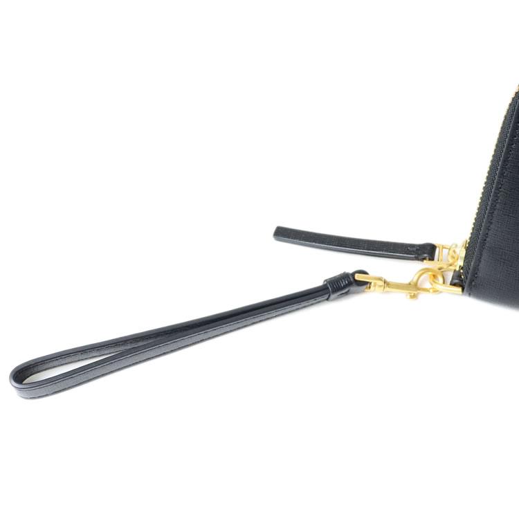 TORY BURCH トリーバーチ ストラップ付本革ジップ財布 ブラック Robinson トリーバーチ TORY BURCH 財布 長財布 ロビンソン レディース