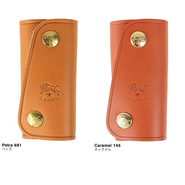 【新品未使用】イルビゾンテ キーケース キャラメル キャメル IL BISONTE（イルビゾンテ） キーケース C0378 メンズ レディース 車
