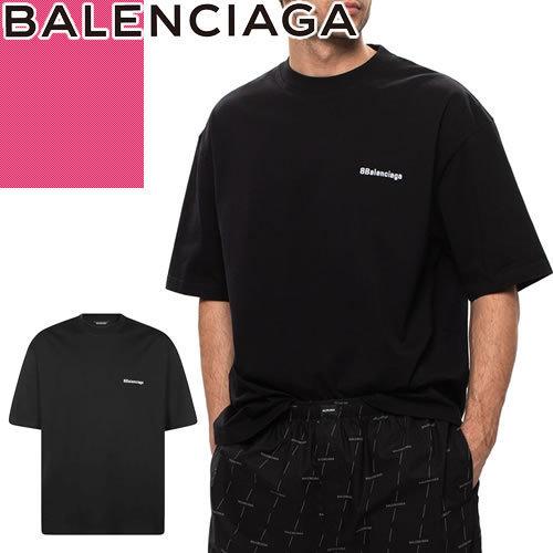 バレンシアガ Balenciaga Tシャツ 半袖 メンズ ミディアム フィット オーバーサイズ ロゴ刺繍 クルーネック 丸首 ブランド おしゃれ 黒 ブラック 279 045 Mss 通販 Yahoo ショッピング