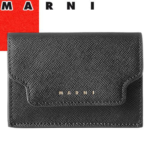 MARNIマルニ◇三つ折り財布コンパクト財布ミニ財布 黒 | www.jarussi