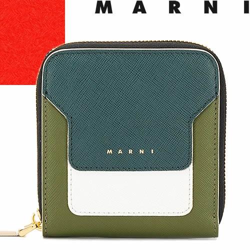 マルニ MARNI 財布 二つ折り財布 サフィアーノ レザージップ マルニ MARNI 財布 二つ折り財布 サフィアーノ レザージップ