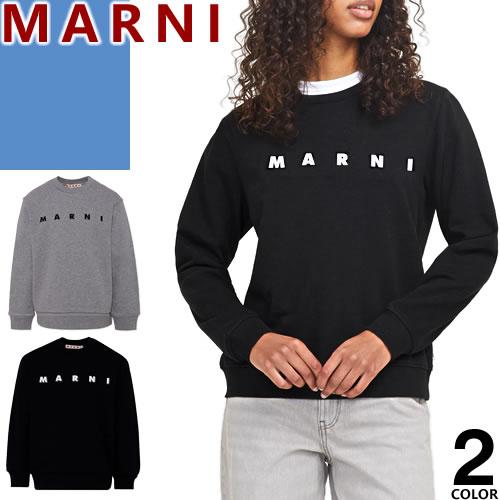 MARNI 刺繍ロゴ クルーネック トレーナー MARNI（マルニ） トレーナー スウェット レディース ロゴ プリント