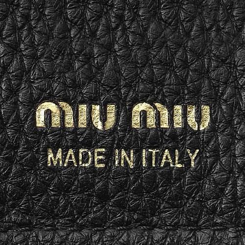 ミュウミュウ MIUMIU 財布 三つ折り財布 スモール レザー ウォレット レディース ミニ財布 豆財布 メタルロゴ ブランド 小さめ 本革 コンパクト 黒 ブラック｜maido-selection｜08