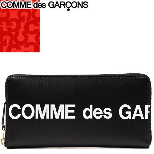 コムデギャルソン COMME des GARCONS 長財布 ラウンドファスナー 小銭入れあり メンズ レディース ヒュージロゴ 本革 ブランド プレゼント 黒 ブラック｜maido-selection